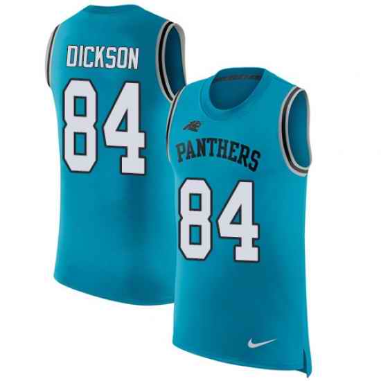 Nike Panthers #84 Ed Dickson Blue Alternate Mens Stitched NFL Limited Rush Tank Top Jersey